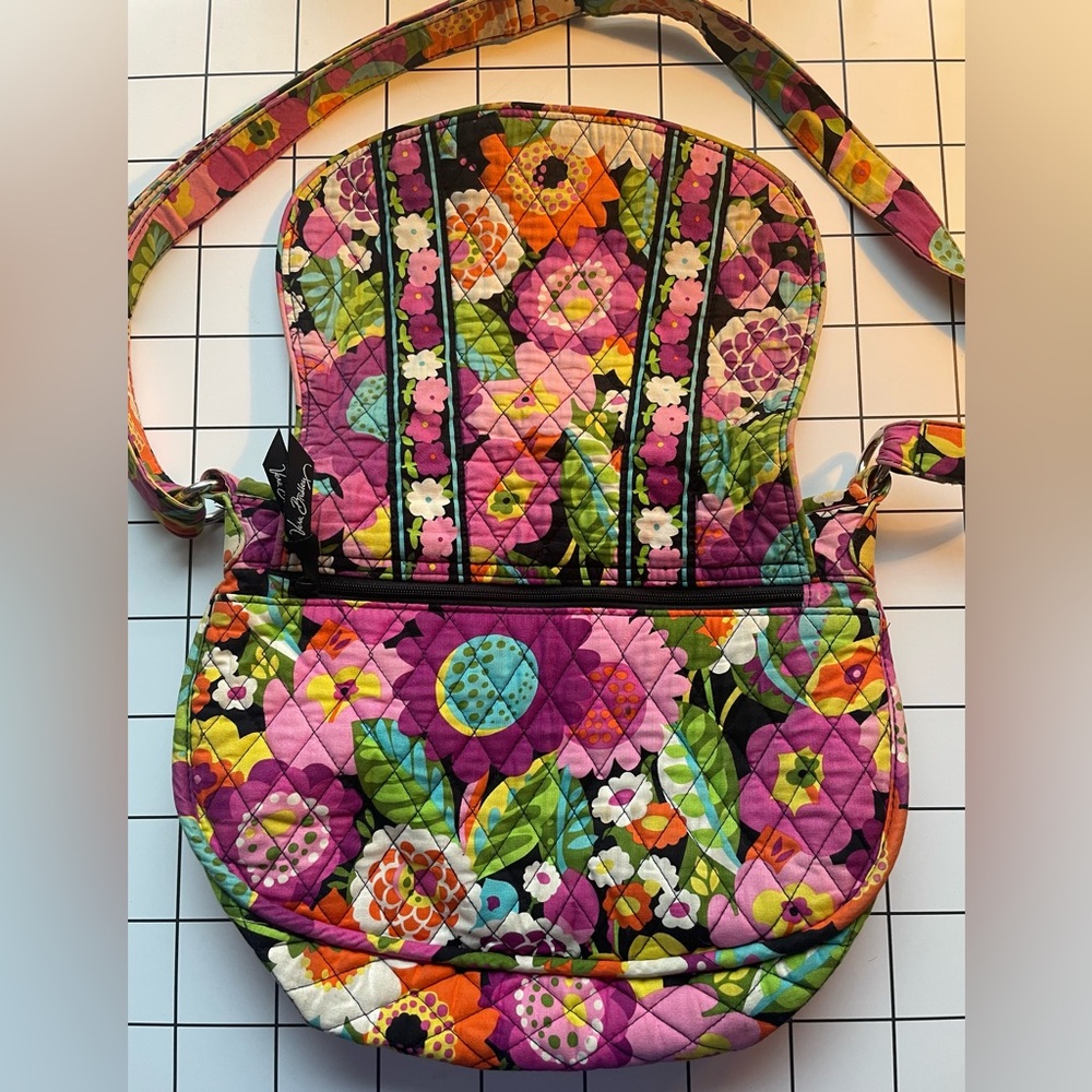 Vera Bradley Jazzy Blooms saddle crossbody bag